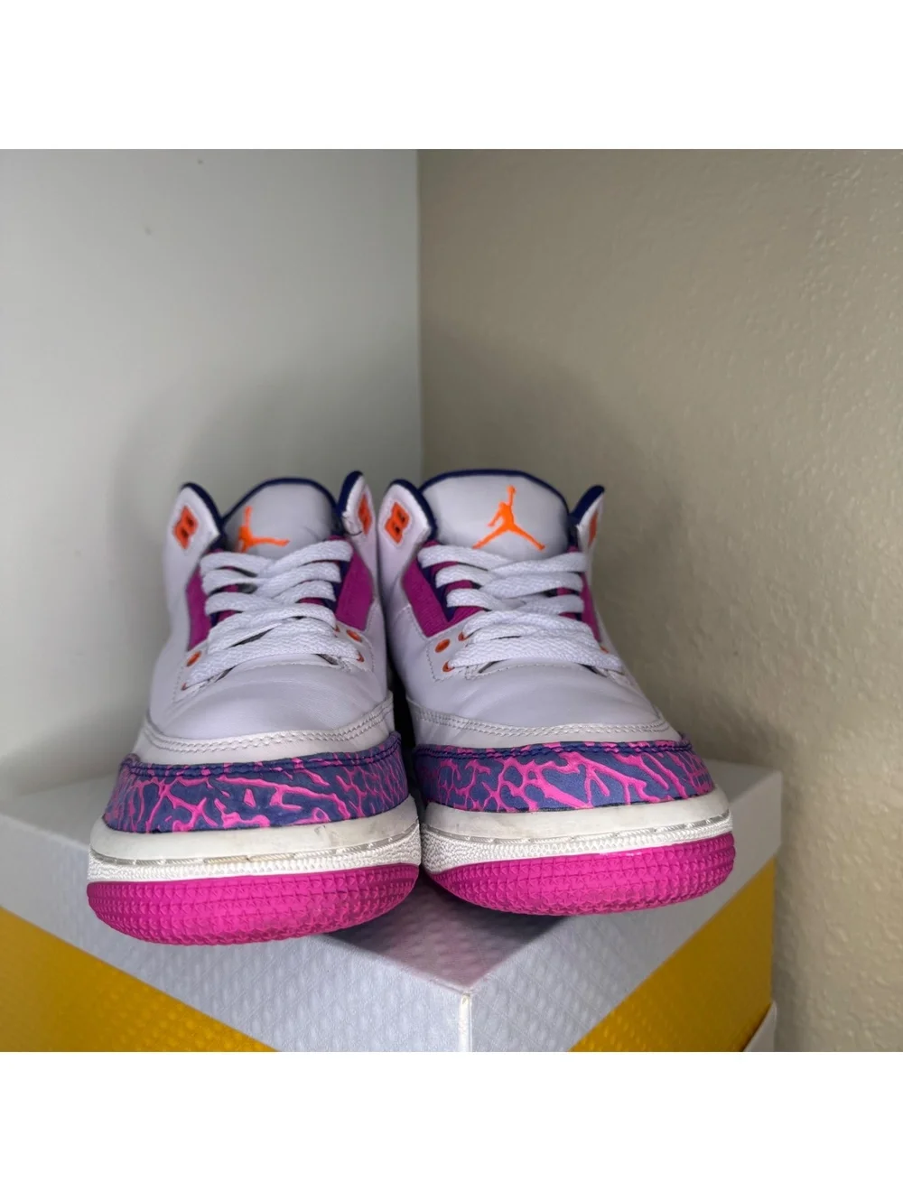 Air Jordan 3 Retro 6Y White Pink Purple Orange 441140-500